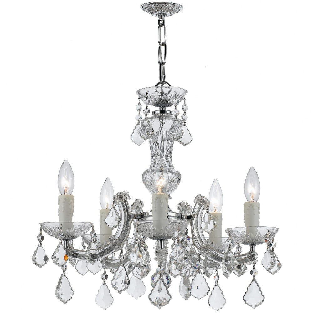 Polished Chrome Crystal 5-Light Mini Chandelier