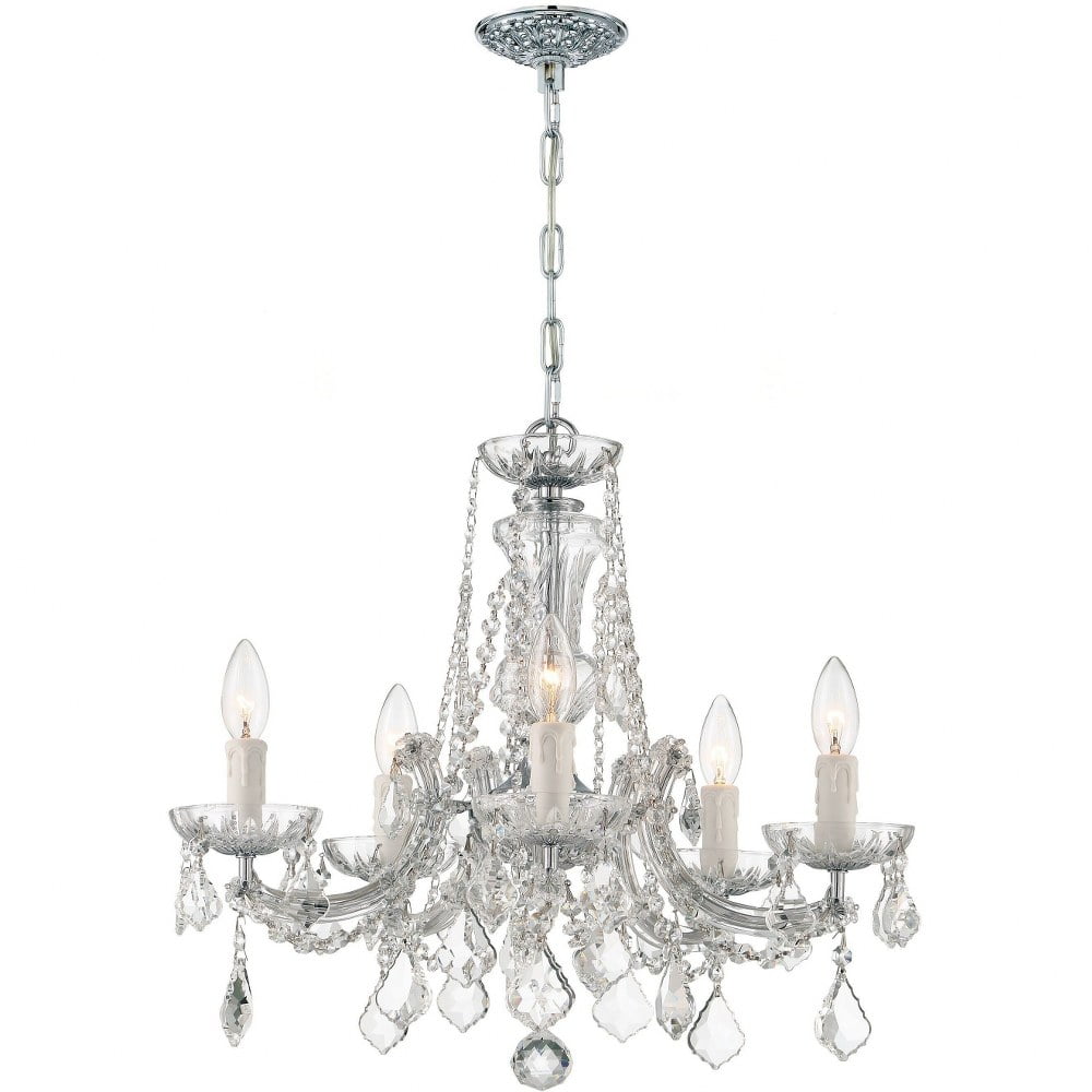 Polished Chrome Crystal 5-Light Mini Chandelier