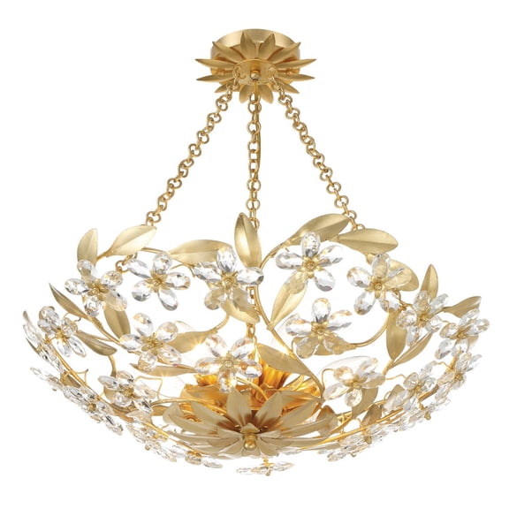 Crystorama Lighting - Marselle - 6 Light Semi-Flush Mount-6 Inches Tall and 24