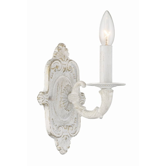 Crystorama Paris Market 1 Light Antique White Sconce - 9.75'' W x 5'' H x 6.25'' D