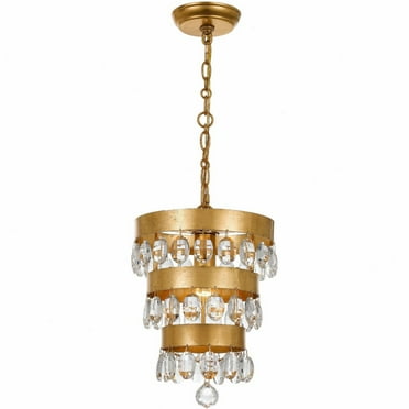 6103-GA-Crystorama Lighting-Perla - One Light Mini Pendant in Classic Style - 10 Inches Wide by 14.25 Inches High-Antique Gold Finish    -Traditional