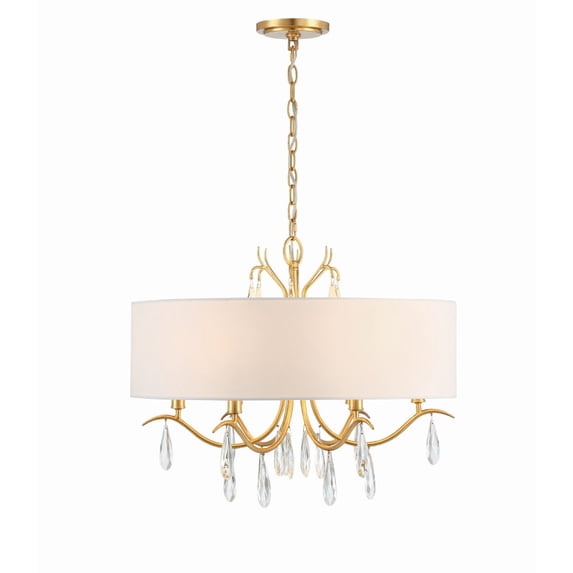 Crystorama Rollins 6 Light Antique Gold Chandelier - 24"W x 20"H