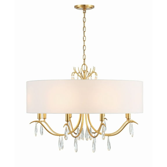 Crystorama Rollins 8 Light Antique Gold Chandelier - 32"W x 24"H
