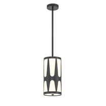 Crystorama Royston 1 Light Black Pendant - 7"W x 14"H x 7"D