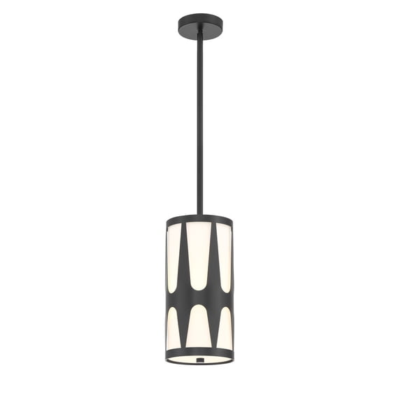 Crystorama Royston 1 Light Black Pendant - 7"W x 14"H x 7"D
