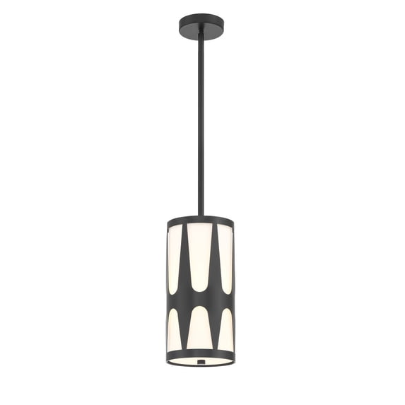 Crystorama Royston 1 Light Black Pendant - 7"W x 14"H x 7"D
