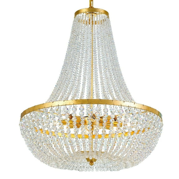 Crystorama Rylee 8 Light Antique Gold Chandelier - 24.75'' W x 31.25'' H