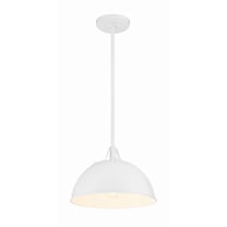 Crystorama Soto 1 Light White Pendant - 12"W x 8"H
