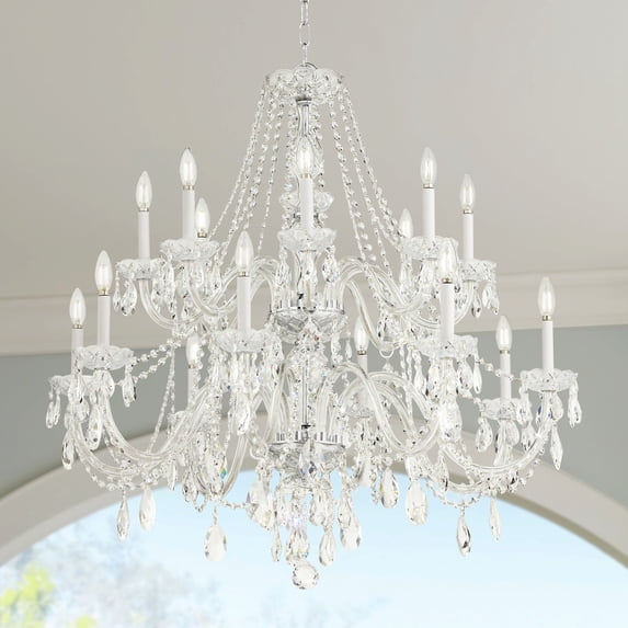 Crystorama Traditional Crystal 37"W Polished Chrome 16-Light Chandelier