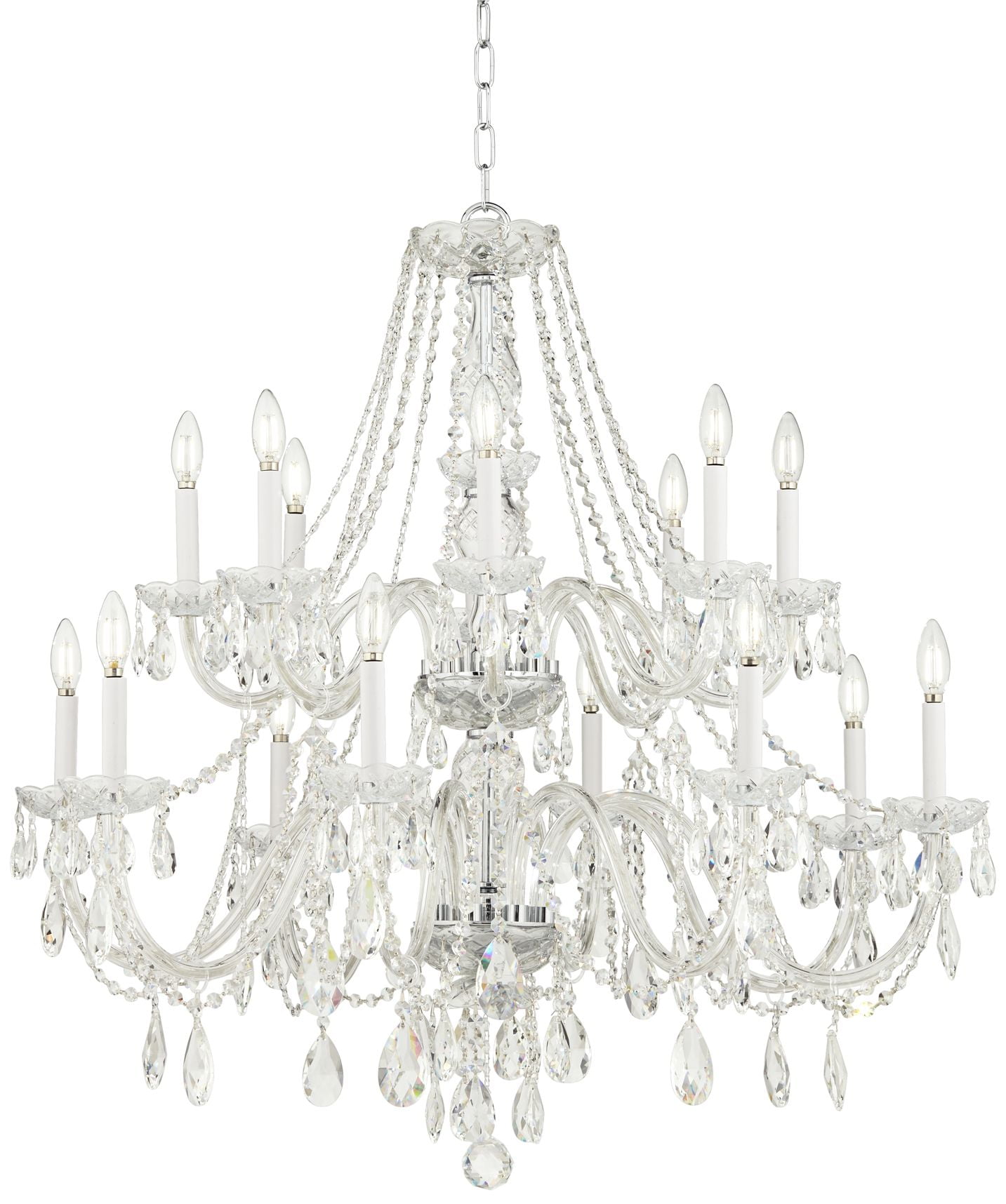 Crystorama Traditional Crystal 37W Polished Chrome 16-Light Chandelier