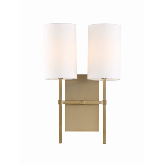 VER-242-AG Crystorama Lighting Veronica - Two Light Wall Sconce-Aged Brass Finish