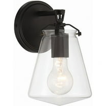 Crystorama Voss 1 Light Matte Black Sconce - 5.75"W x 9.75"H x 6.5"D