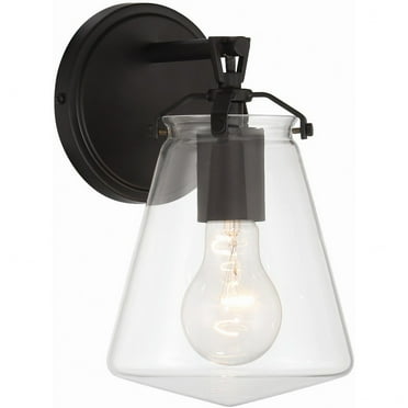 Crystorama Voss 1 Light Matte Black Sconce - 5.75"W x 9.75"H x 6.5"D