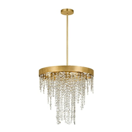 Crystorama Winham 5 Light Antique Gold Crystal Chandelier - 20'' W x 19'' H