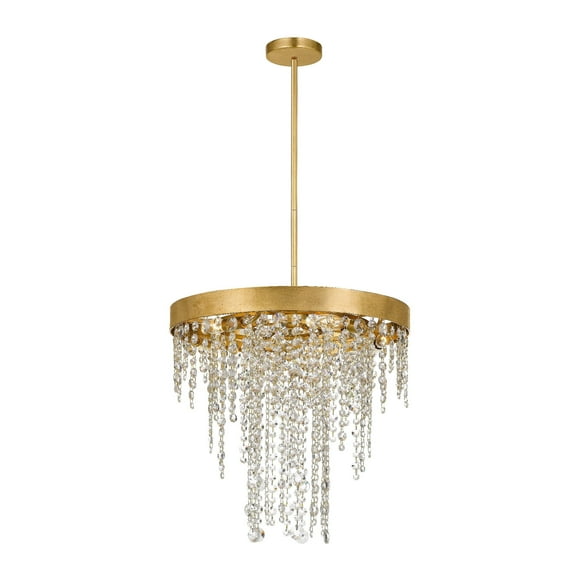 Crystorama Winham 5 Light Antique Gold Crystal Chandelier - 20'' W x 19'' H