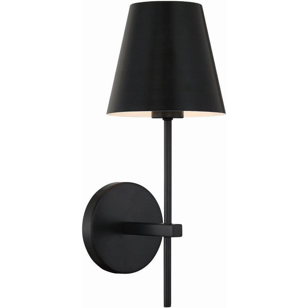 Xavier Matte Black Steel Cylinder Dimmable Wall Sconce