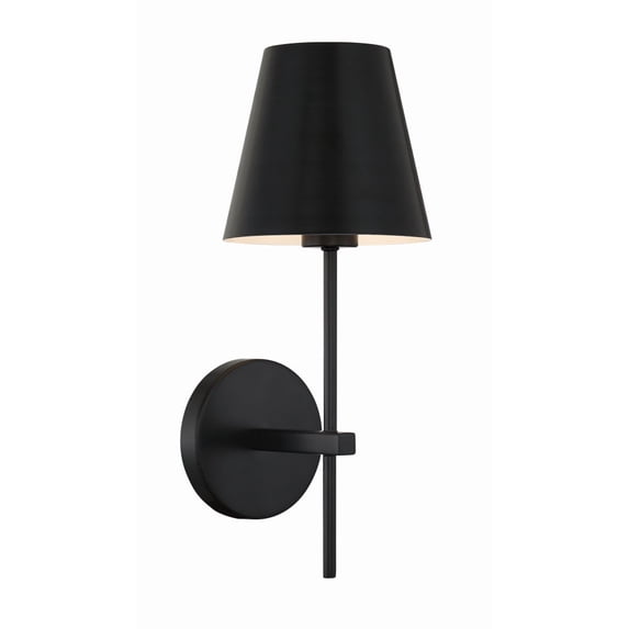 Crystorama Xavier 1 Light Matte Black Wall Mount - 6'' W x 15'' H x 7'' D