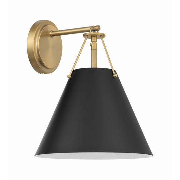 Crystorama Xavier 1 Light Vibrant Gold Sconce - 10"W x 12.5"H x 10.5"D