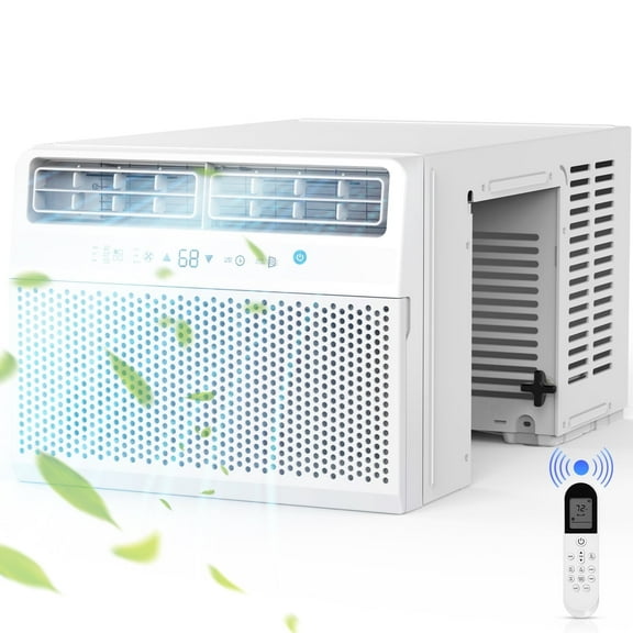 CRZOE Window Air Conditioner 12,000 BTU, Window AC Unit Cooling Room 500sq.ft, Dehumidifier Mode and 3 Fan Speed, 24H Timer, Saddle Mount, Quiet Operation, White
