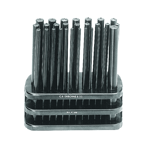 Cs Osborne Punch Sets, Transfer Punch Set, Round, English, 28 Punches 3