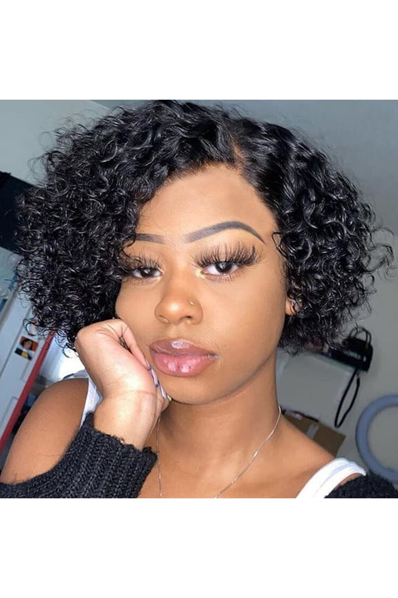 Women's Fashion Wig Black Synthetic Hairshort Wigs Hair Wave Wig