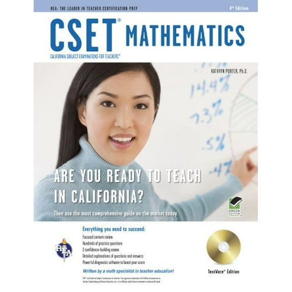 Pre-Owned CSET Mathematics Test w/ CD (CSET Teacher Certification Test Prep) (Paperback) 0738610313 9780738610313