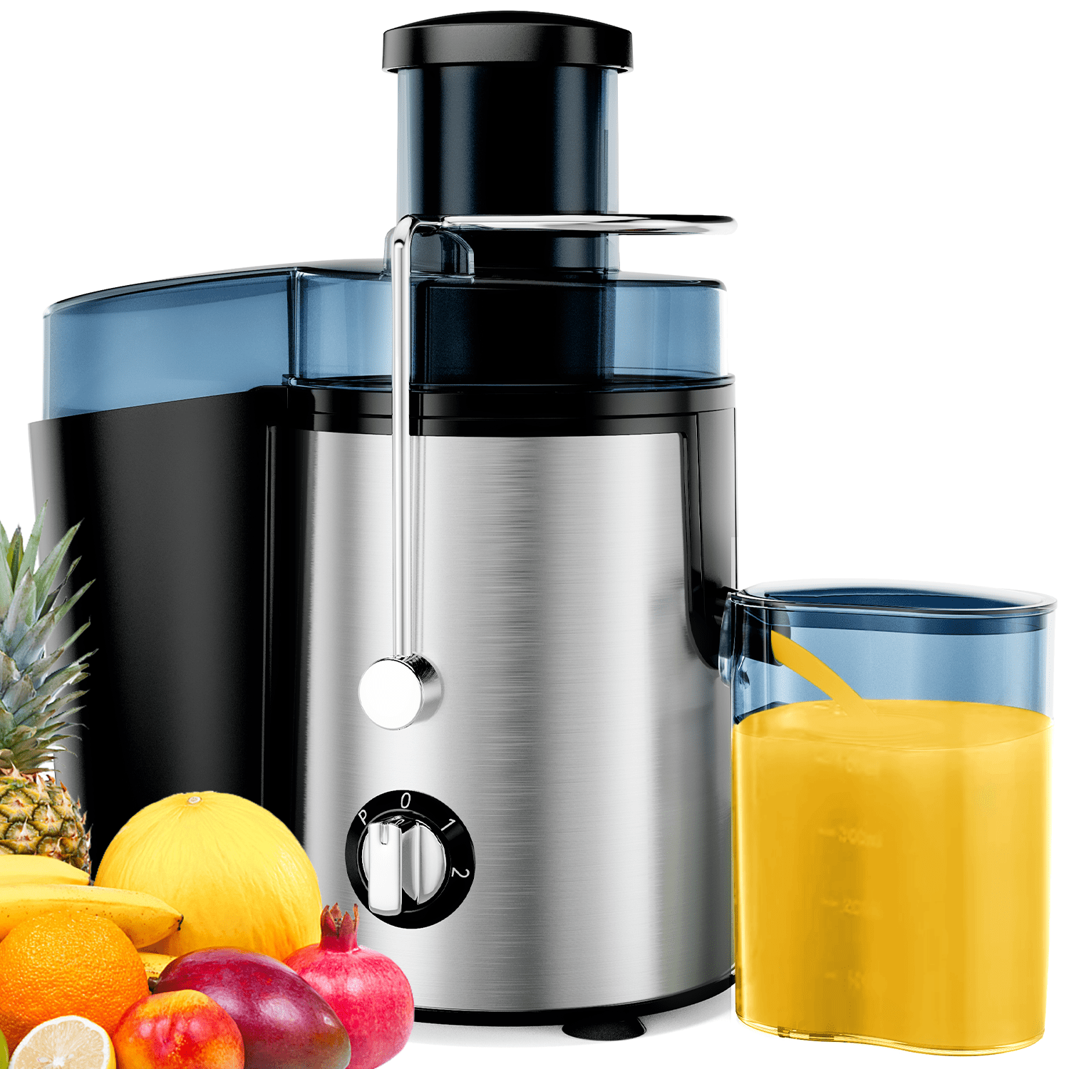 CshidWorld Juicer Easy Clean, 3 Speeds Juicer Maker, 2.6" Feed Chut