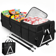 Cshidworld Car Storage Organizer, Collapsible Multi Compartment SUV Trunk Organizer, Foldable Storage for Car Accessorie