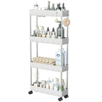 Cshidworld 4 Tier Slim Rolling Storage Cart, Bathroom Storage Organizer, Utility Shelving Unit