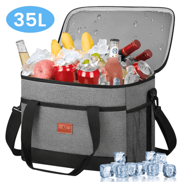Cshidworld 48 Can Soft Cooler Bag 35L Insulated Leakproof for Camping & Picnic, Gray