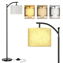 Cshidworld 61” Modern Floor Lamp with Adjustable Shade -Light Living Room Cozy Beige Linen Shade