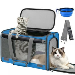 Jespet Soft-Sided Airline-Approved Travel Dog & Cat Carrier, Gray/Red, Small/Medium