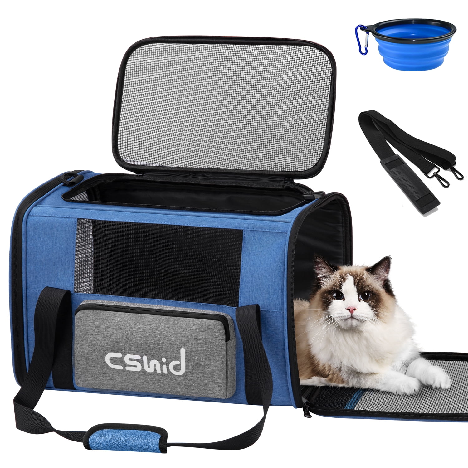 SHCKE Soft-Sided Pet Travel Carrier Airline Approved Dog Cat Carrier for  Medium Puppy and Cats