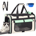 thumbnail image 1 of CshidWorld TSA Airline Approved Collapsible Cat Carrier for Large Cats and Small Dogs up to 25lbs, Soft-Sided Travel Dog Carrier (Green), 1 of 7