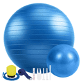 thumbnail image 1 of Cshidworld Exercise Ball Set, Yoga Ball with 9-Inch Pilates Ball, Stretch Strap & Foot Pump, Anti-Burst Extra Thick Stability Ball for Core Workout, Balance Training, Home Gym, 26 in (65 cm), 1 of 9