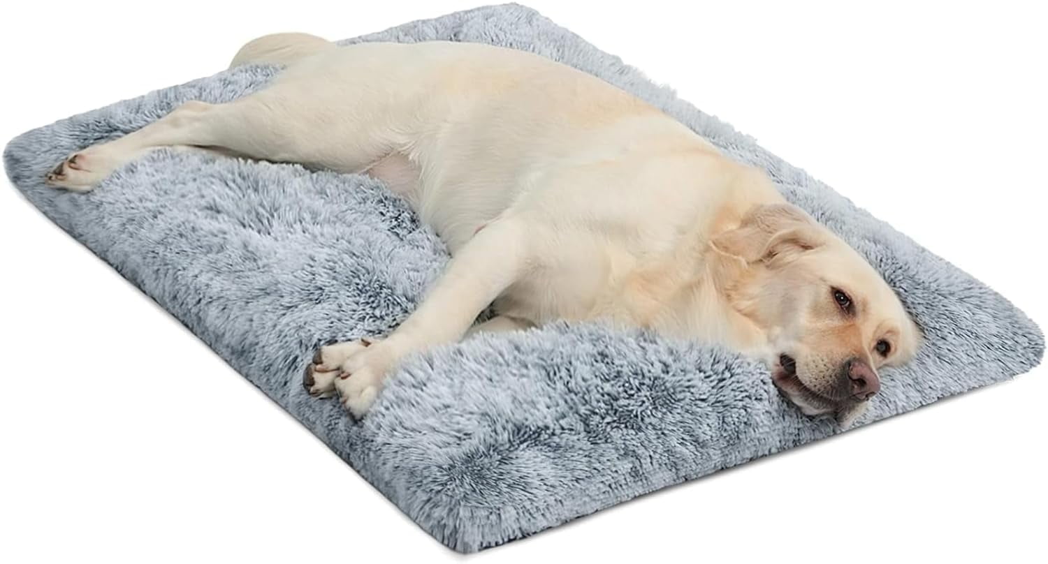Cshidworld Large Cozy Flannel Dog Bed with Non-Slip Pad, Solid