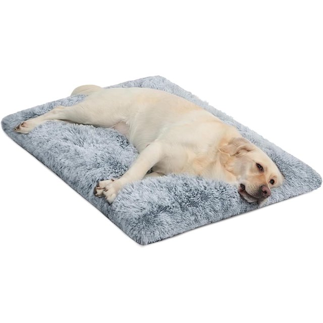 Cshidworld Large Cozy Flannel Dog Bed with Non-Slip Pad, Solid
