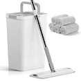 thumbnail image 1 of Cshidworld Mop and Bucket Set, Hands Free Flat Floor Mop and Bucket with Wringer, 5 Washable Microfiber Pads Included, Wet and Dry Use, Floor Cleaning System for All Floor Types and Windows, 1 of 9