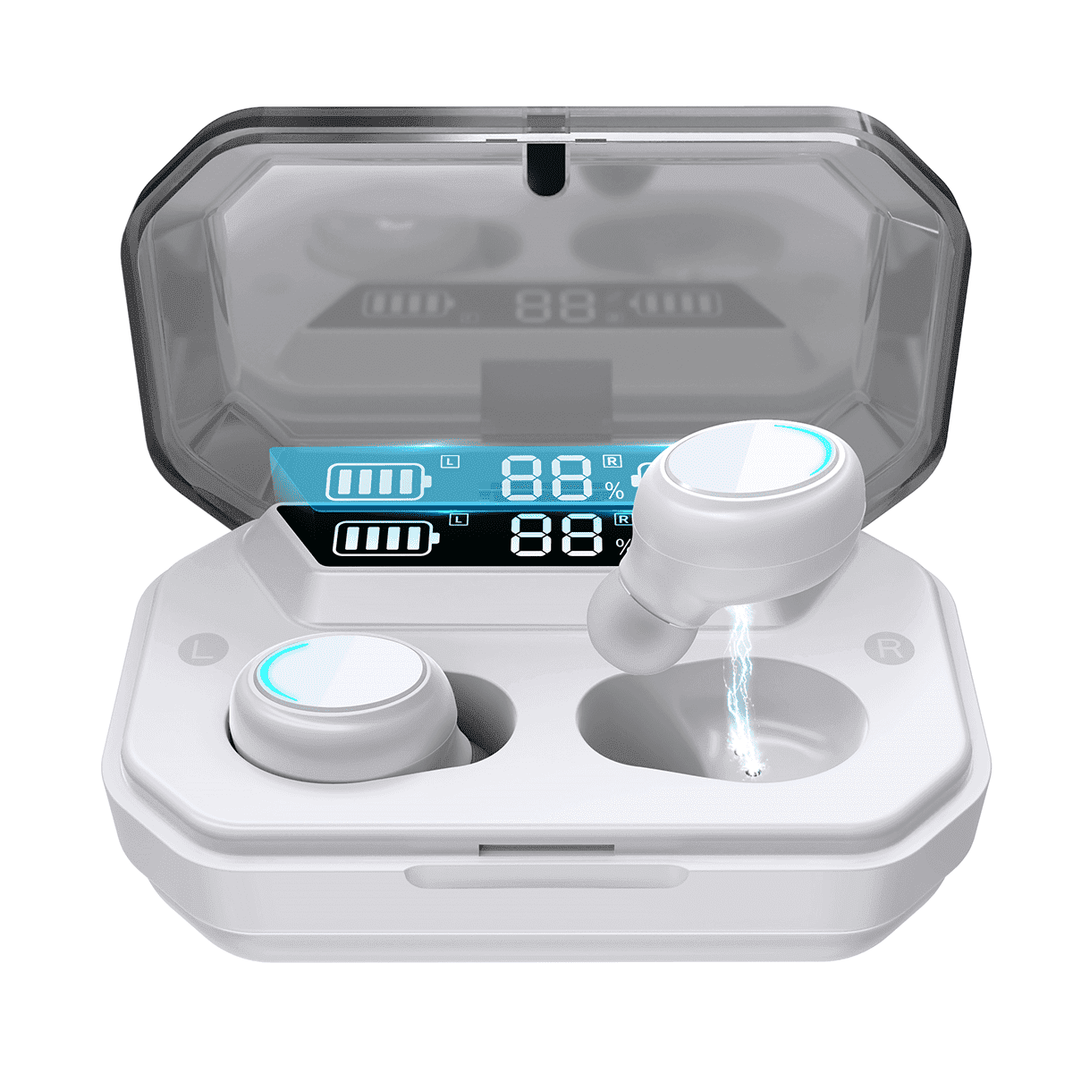 Smart Watch Wireless Charging Bluetooth Call + top Wireless Earbuds Earphone