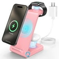 thumbnail image 1 of Cshidworld Wireless Charger, 3 in 1 Charging Station, 23W Fast Charging Dock for iPhone 17/16e/15/14/13/12/11 Pro Max, AirPods 4/3/2/Pro, iWatch Series 2-11, Samsung Charger Stand (Pink), 1 of 10