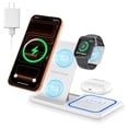 thumbnail image 1 of Cshidworld Wireless Charging Station, 18W 3 in 1 Charger Station, Fast Charging Dock Stand for iWatch Series 11/10/9/8/7/6/SE/5/4/3, Compatible for iPhone 17/16 15 14 13 12 11 Pro Max/Samsung/ AirPod, 1 of 8