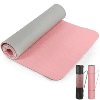 Cshidworld Yoga Mat, 6mm Thick Eco-Friendly TPE Exercise Mat with Carrying Strap and Storage Bag, Non-Slip Workout Mat for Yoga, Gym and Floor Exercises, 72" x 24"