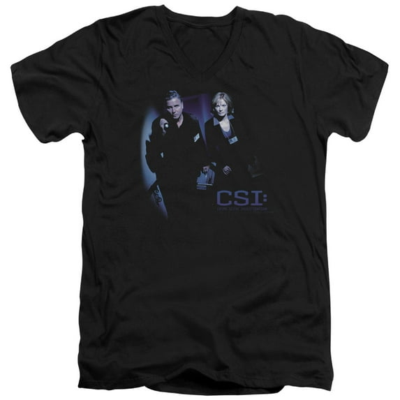 Csi At The Scene Adult V-Neck T-Shirt Black