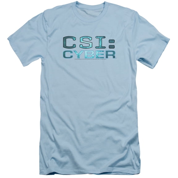 Csi: Cyber Cyber Logo Adult 30/1 T-Shirt Light Blue