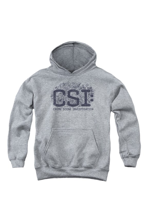 Csi Distressed Logo Youth Pullover Hoodie Sweatshirt Heather