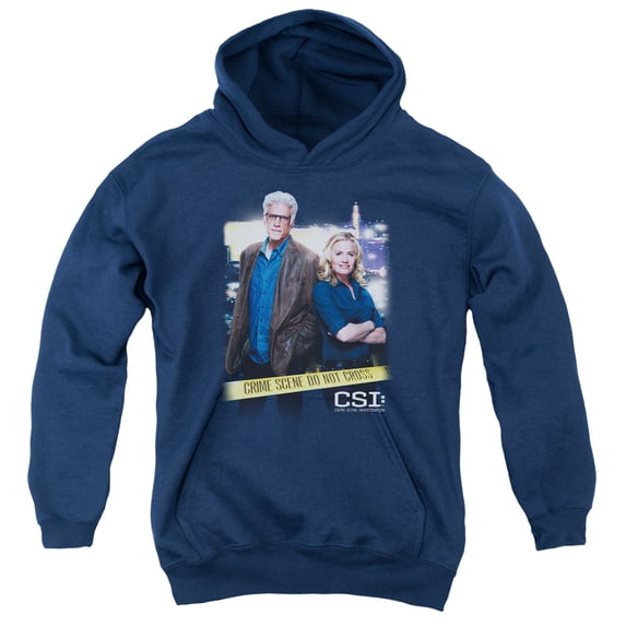 Csi Do Not Cross Youth Pullover Hoodie Sweatshirt Navy