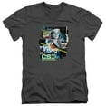 thumbnail image 1 of Csi Evidence Collage Adult V-Neck T-Shirt Charcoal, 1 of 1