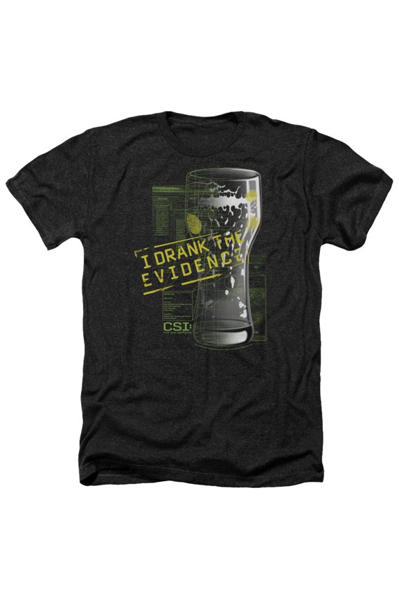 Csi - I Drank The Evidence - Heather Short Sleeve Shirt - X-Large