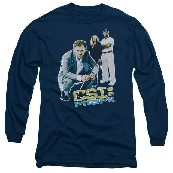 Csi:Miami In Perspective Long Sleeve Adult 18/1 T-Shirt Navy