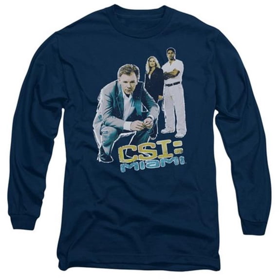 Csi-Miami-In Perspective - Long Sleeve Adult 18-1 Tee - Navy- Large